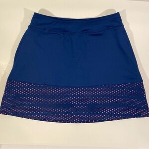 Lady Hagen Cape May Golf Skort Navy Laser Cut Orange Trim Womens XS Extra Small
